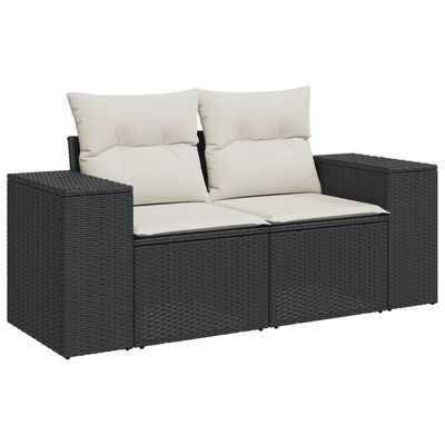 vidaXL 8-dijelni set vrtnih sofa od poliratana s jastucima crni