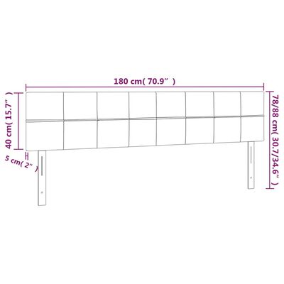 vidaXL Uzglavlja 2 kom svjetlosiva 90x5x78/88 cm od tkanine