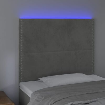 vidaXL LED uzglavlje svjetlosivo 80x5x118/128 cm baršunasto