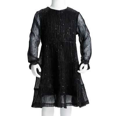 Dječja haljina s dugim rukavima crna 104