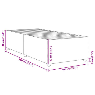 vidaXL Okvir za krevet svjetlosivi 100 x 200 cm od tkanine