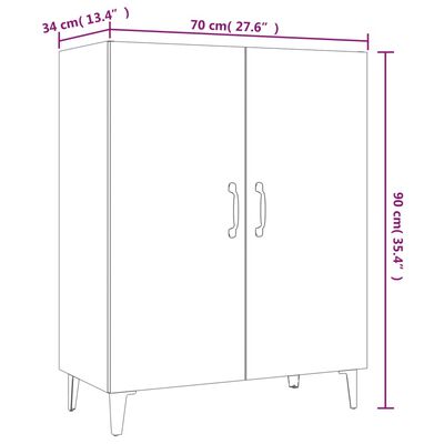 vidaXL Komoda sjajna bijela 70x34x90 cm od konstruiranog drva