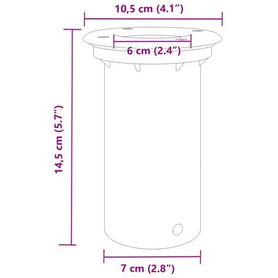 vidaXL Vanjska podna svjetiljka okrugla crna 10,5x10,5 cm aluminijska