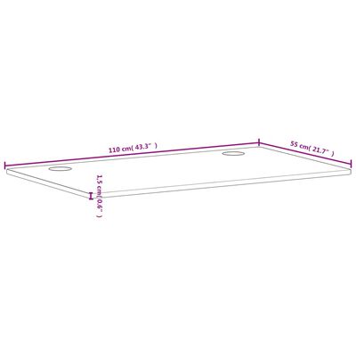 vidaXL Ploča za radni stol 110x55x1,5 cm od masivne bukovine