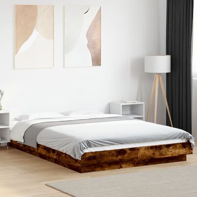 vidaXL Okvir za krevet boja hrasta 135x190 cm konstruirano drvo