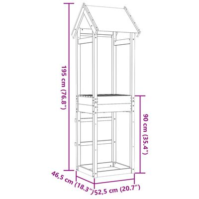 vidaXL Toranj za igru 52,5x46,5x195 cm od impregnirane borovine