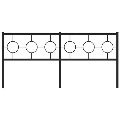 vidaXL Metalno uzglavlje crno 180 cm