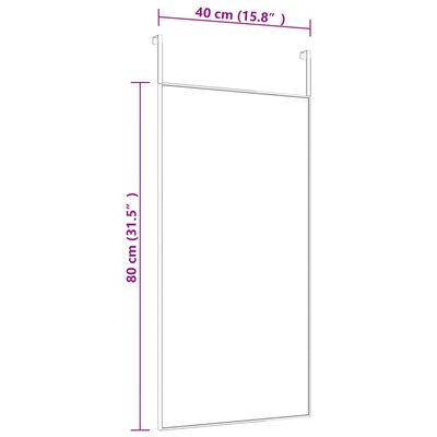 vidaXL Ogledalo za vrata crno 40 x 80 cm od stakla i aluminija