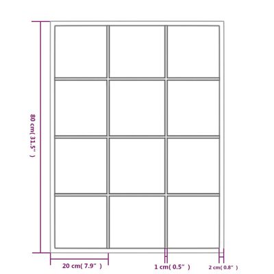 vidaXL Zidna ogledala 2 kom crna 80x60 cm metalna