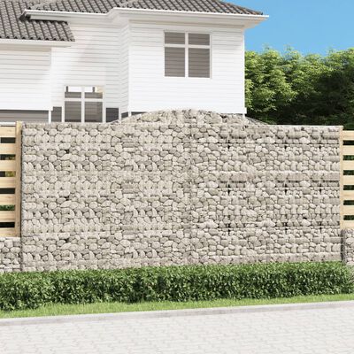 vidaXL Lučne gabionske košare 4 kom 400x30x200/220cm pocinčano željezo