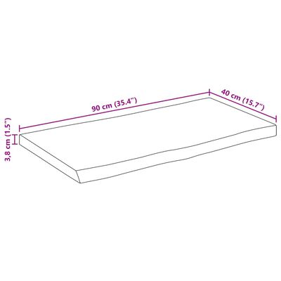 vidaXL Stolna ploča sa živi rub 90x40x3,8 cm masivno grubo drvo manga