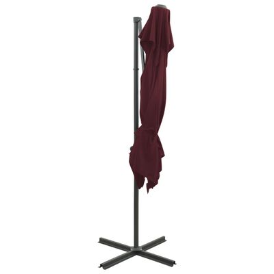 vidaXL Konzolni vrtni suncobran s dvostrukim vrhom 250 x 250 cm bordo