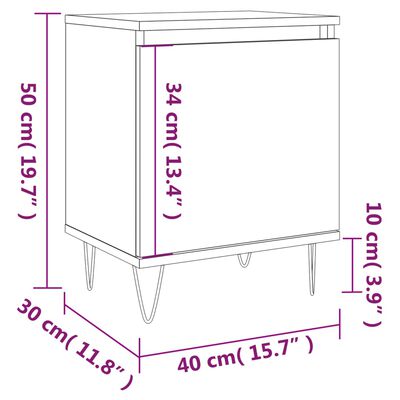 vidaXL Noćni ormarić bijeli 40 x 30 x 50 cm od konstruiranog drva