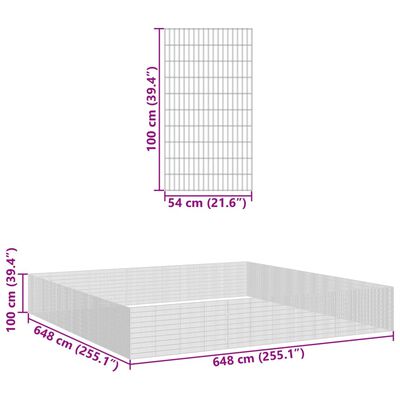 vidaXL Ograda za životinje s 48 ploča 54 x 100cm od pocinčanog željeza