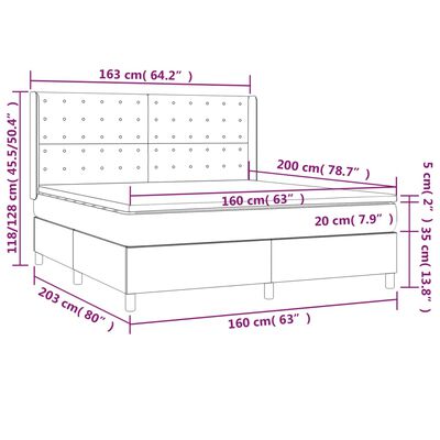 vidaXL Krevet s oprugama i madrac cappuccino 160x200cm od umjetne kože