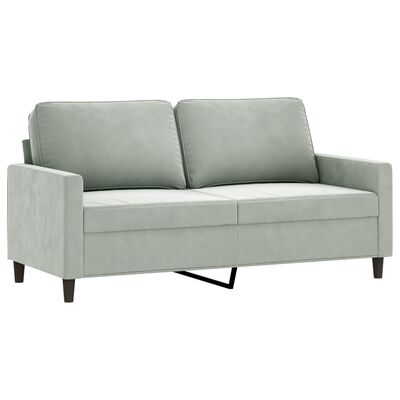 vidaXL 3-dijelni set sofa s jastucima svjetlosivi baršunasti