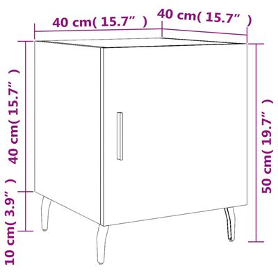 vidaXL Noćni ormarići 2 kom boja smeđeg hrasta 40 x 40 x 50 cm drveni