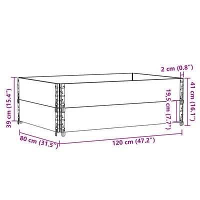 vidaXL Okviri za palete 2 kom 120 x 80 cm od masivne borovine