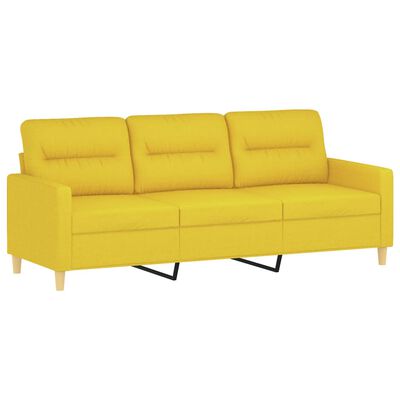 vidaXL 3-dijelni set sofa s jastucima svjetložuti od tkanine