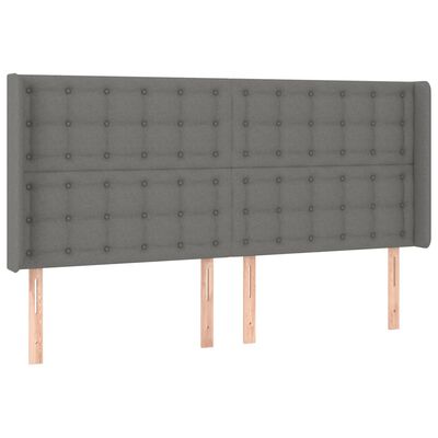 vidaXL Krevet box spring s madracem LED tamnosivi 180x200 cm tkanina