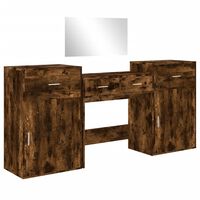 vidaXL 4-dijelni set toaletnog stolića boja dimljenog hrasta drveni