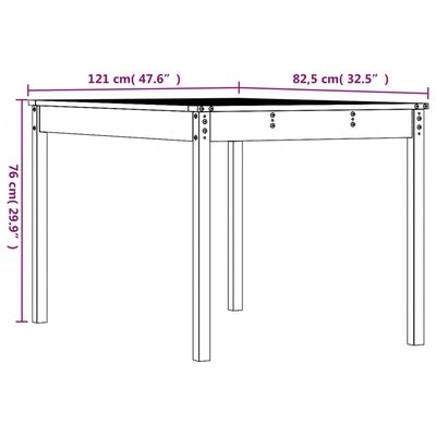 vidaXL Vrtni stol boja meda 121x82,5x76 cm od masivne borovine