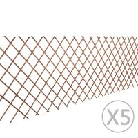 vidaXL Ograda od vrbe za biljke penjačice 5 kom 180 x 90 cm