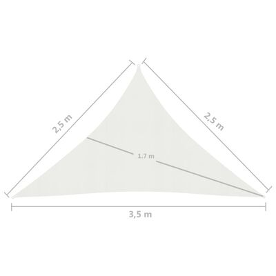 vidaXL Jedro za zaštitu od sunca 160 g/m² bijelo 2,5x2,5x3,5 m HDPE