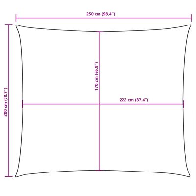 vidaXL Jedro protiv sunca od tkanine Oxford pravokutno 2 x 2,5 m crno