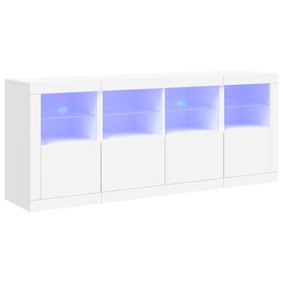 vidaXL Komoda s LED svjetlima bijela 163 x 37 x 67 cm