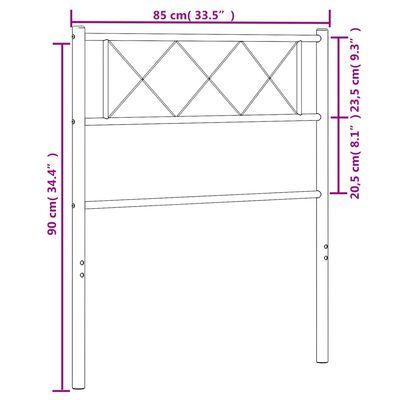 vidaXL Metalno uzglavlje crno 80 cm