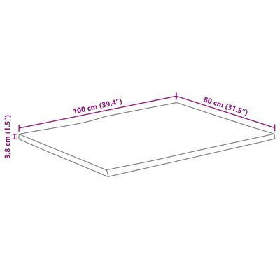 vidaXL Stolna ploča 100x80x3,8cm od masivnog drva manga sa živim rubom