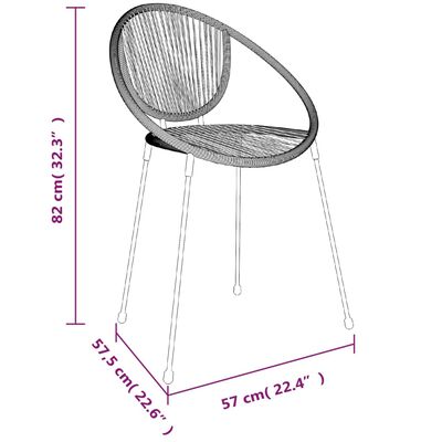 vidaXL 5-dijelni vrtni blagovaonski set od PVC ratana crni