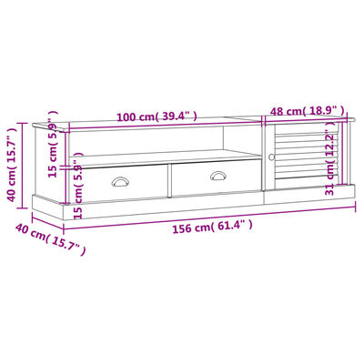 vidaXL TV ormarić VIGO 156 x 40 x 40 cm od masivne borovine