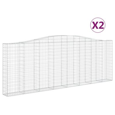 vidaXL Lučne gabionske košare 2 kom 400x30x140/160cm pocinčano željezo