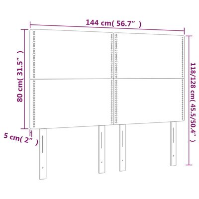 vidaXL LED uzglavlje boja cappuccina 144x5x118/128cm od umjetna koža