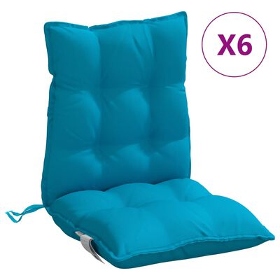 vidaXL Jastuci za stolicu s niskim naslonom 6 kom svjetloplavi tkanina
