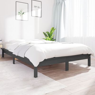 vidaXL Okvir za krevet sivi 120x190 cm masivna borovina mali bračni
