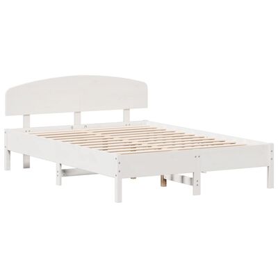 vidaXL Okvir za krevet s uzglavljem bijeli 150 x 200 cm borovina