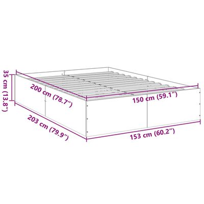 vidaXL Okvir za krevet smeđi hrast 150 x 200 cm konstruirano drvo