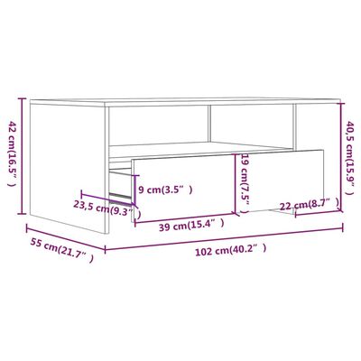 vidaXL Stolić za kavu boja betona 102x55x42 cm konstruirano drvo