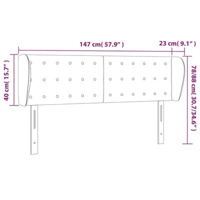 vidaXL Uzglavlje s ušima krem 147x23x78/88 cm od umjetne kože