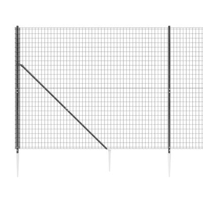 vidaXL Ograda od žičane mreže sa šiljastim držačima antracit 1,4x10 m