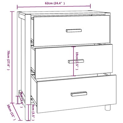 vidaXL Komoda crna 62 x 38 x 70 cm od konstruiranog drva