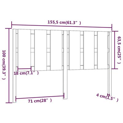 vidaXL Uzglavlje za krevet boja meda 155,5x4x100 cm masivna borovina