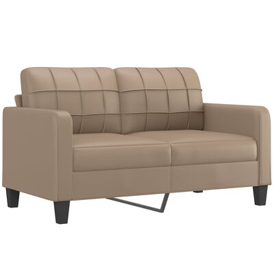 vidaXL 2-dijelni set sofa s jastucima boja cappuccina od umjetne kože