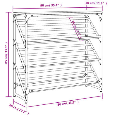 vidaXL Stalak za cipele boja hrasta 90x30x85 cm konstruirano drvo