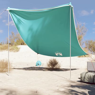 vidaXL Nadstrešnica za plažu s pješčanim sidrima zelena 214 x 236 cm