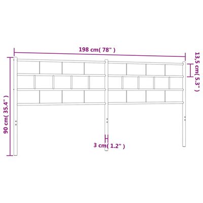 vidaXL Metalno uzglavlje crno 193 cm