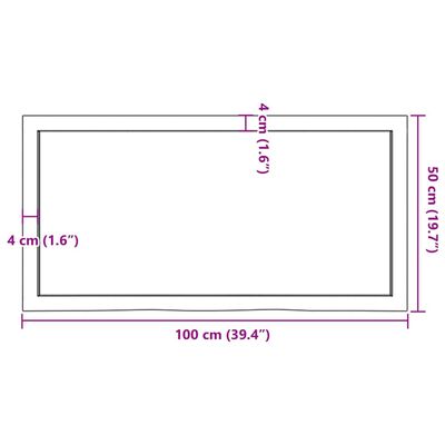 vidaXL Stolna ploča svjetlosmeđa 100x50x(2-6) cm tretirana hrastovina